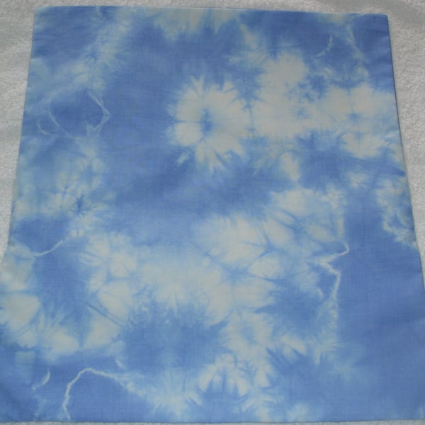light blue tie dye cushion,frosty flowers
