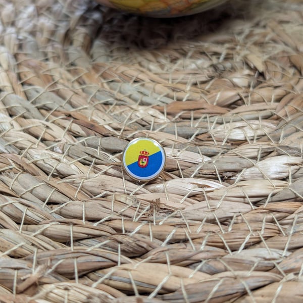 Gran Canaria Flag Map Pin – Spanish Canary Islands Travel Map Push Pin Wood Map