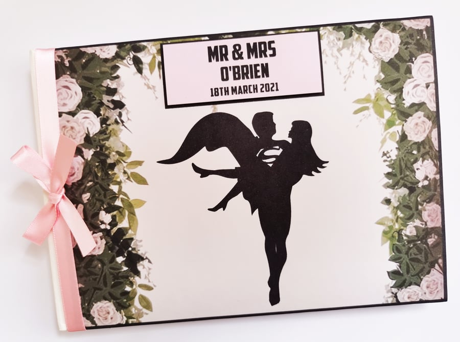 Superman wedding guest book, superheroes wedding guest book