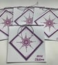 CHRISTMAS  CARDS ( pack of 4 )  Snowflake . Purple , silver. Scandi style. - Image 5