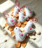 Handmade Felt Bird, Seagull Ornament, Soft Plush Decoration, Cute Hanging Bird,