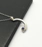 Sapphire crescent moon pendant sterling silver - Image 4