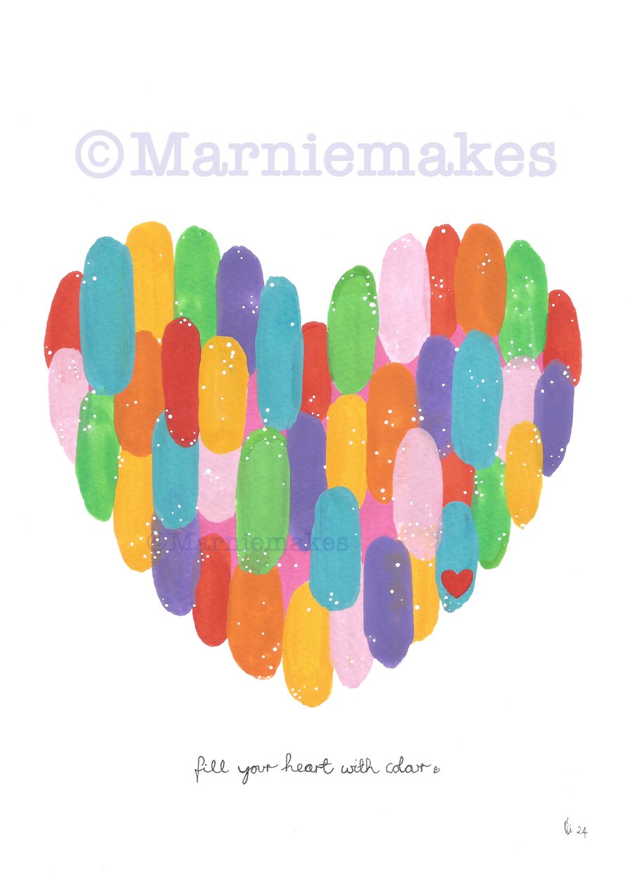 Fill Your Heart With Colour - A4 Giclee Print 