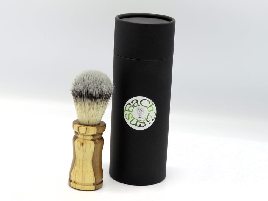 Handcrafted Shaving Brush in Spalted Beech and Black Walnut wood (SKU-SB14)