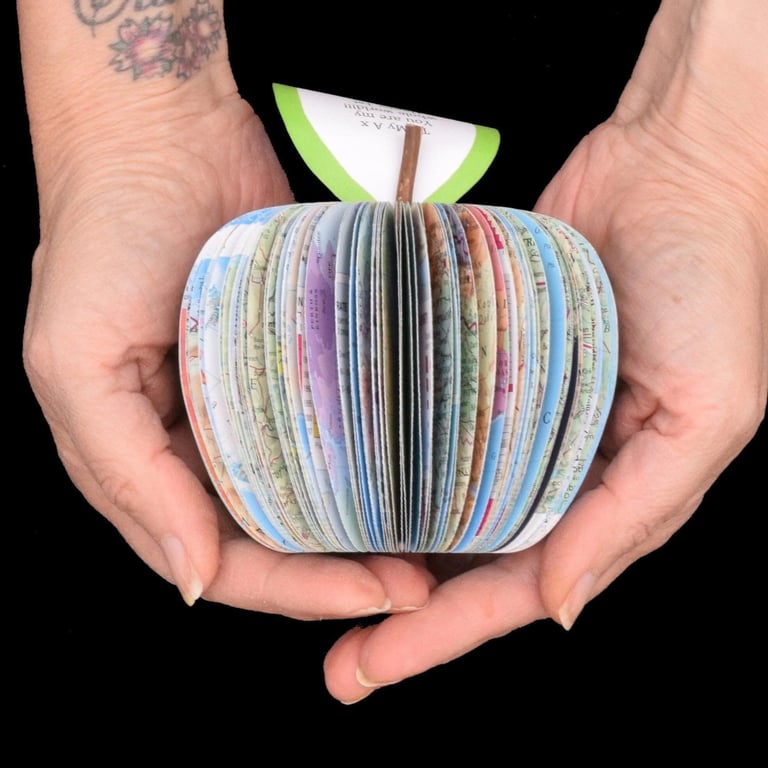 Personalised Map Apple Gift – Handmade from Atlas Pages