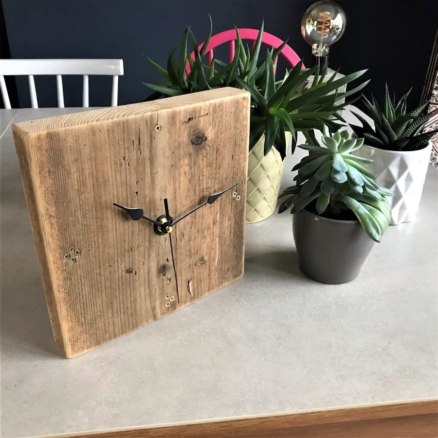 Recycled Wooden Clock Industrial Rustic Clock Reclaimed Scaffold Board Clock THE