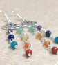 Chakra semi precious gemstone bead and lotus flower earrings - Image 6