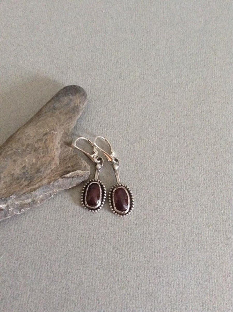 Sapphire Earrings - Pink Sapphire Earrings - Artisan Earrings