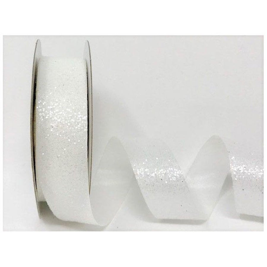 White Crystal glitter ribbon x 2 metres 