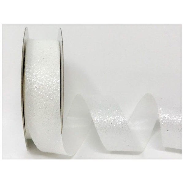 White Crystal glitter ribbon x 2 metres 