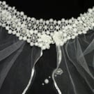 NELLY – Handmade Bridal Capelet with Pearl Galaxies by Vivielle