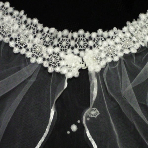 NELLY – Handmade Bridal Capelet with Pearl Galaxies by Vivielle