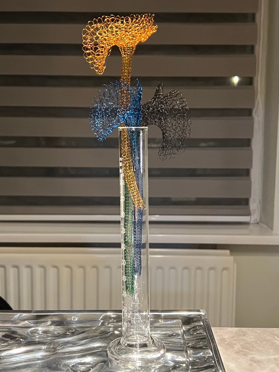 Custom personalised Colorful flower decor art copper wire sculpture wire flower