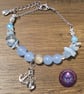 Handmade Aquamarine, Moonstone & Clear Quartz Bracelet Trio Stack - Image 2