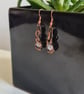 Natural Wire Wrapped Moonstone & Copper Dangle Earrings Gift Crystal Jewellery  - Image 6