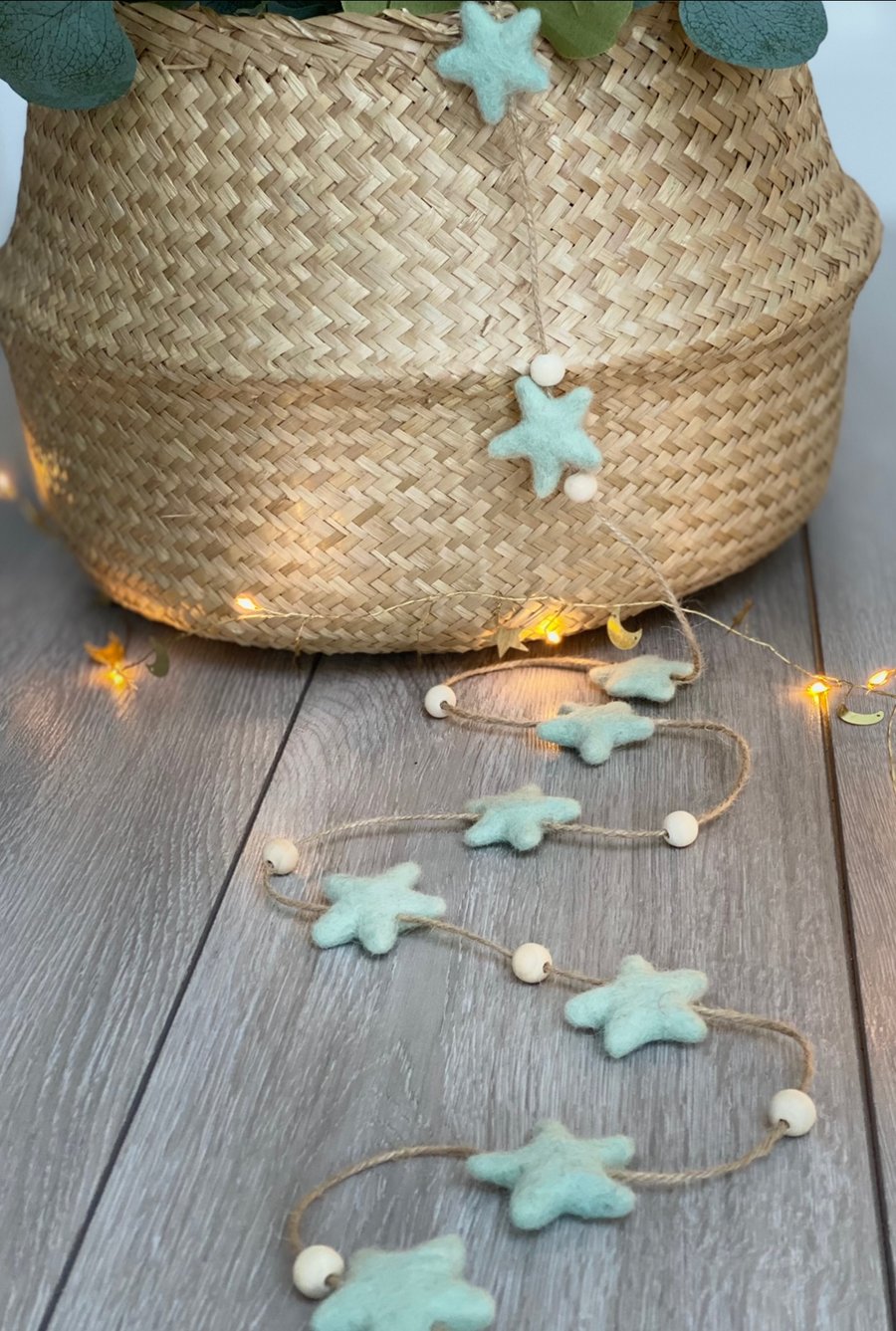 Planet Friendly Pale Blue Star Garland