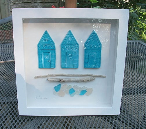 RESERVED for Chris Rolfe - Ceramic Hengistbury Head Beach Huts Picture