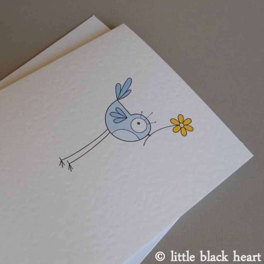 blue bird greetings card