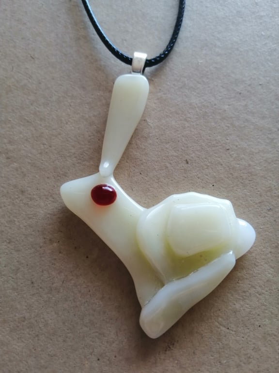 Fused Glass Bunny Necklace