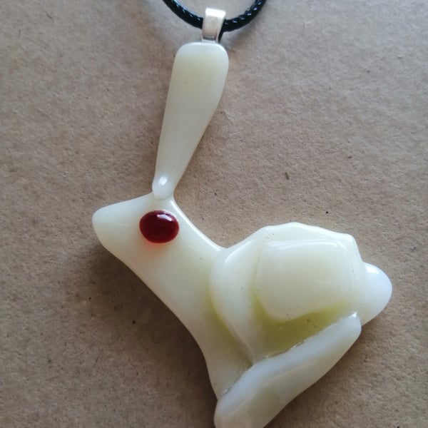 Fused Glass Bunny Necklace