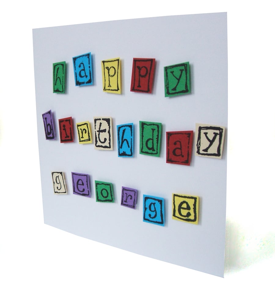 Personalised birthday card with name - Aba