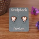 Wood Pennywise Earrings, Halloween Themed Studs with Hypoallergenic Posts, Gifts