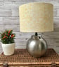 Hand Printed Organic Cotton Square Cushion - ASTA - Light Ochre Yellow - Image 6