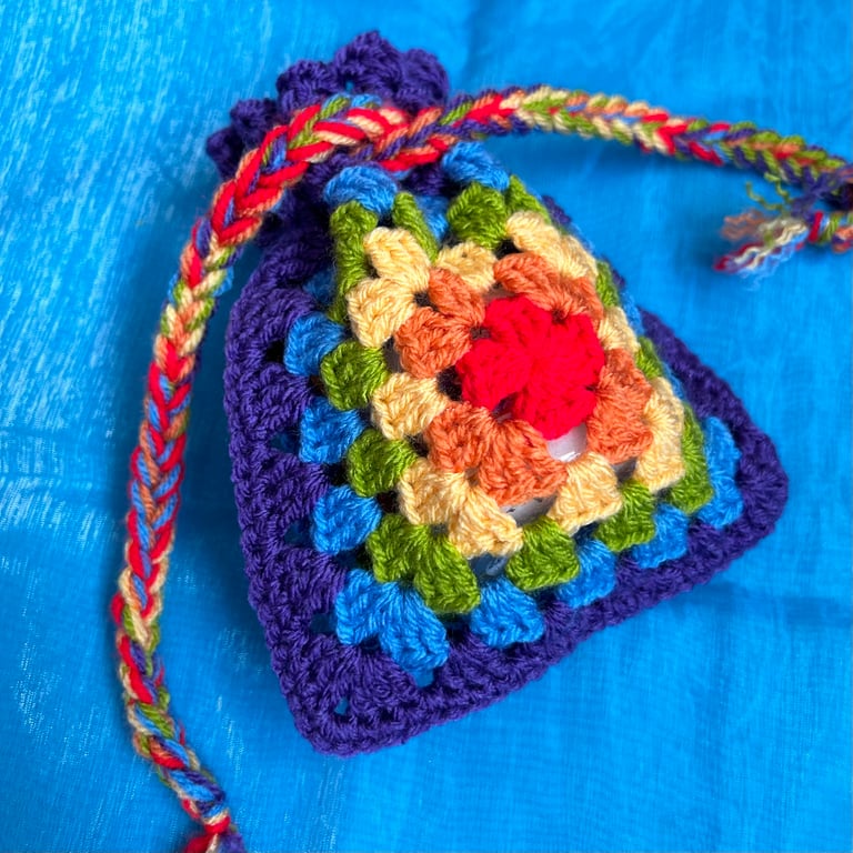 Rainbow Crocheted Gift Pouch
