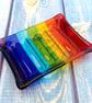 Handmade Fused Glass Rainbow Striped Soap Dish - Colourful Glass - Rainbow Decor - Image 7