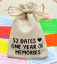 52 Dates, One Year of Memories Keepsake, Date Ideas, Romantic Couples Gift - Image 4