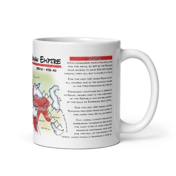 Roman Empire Mug - History, Map, Key Information