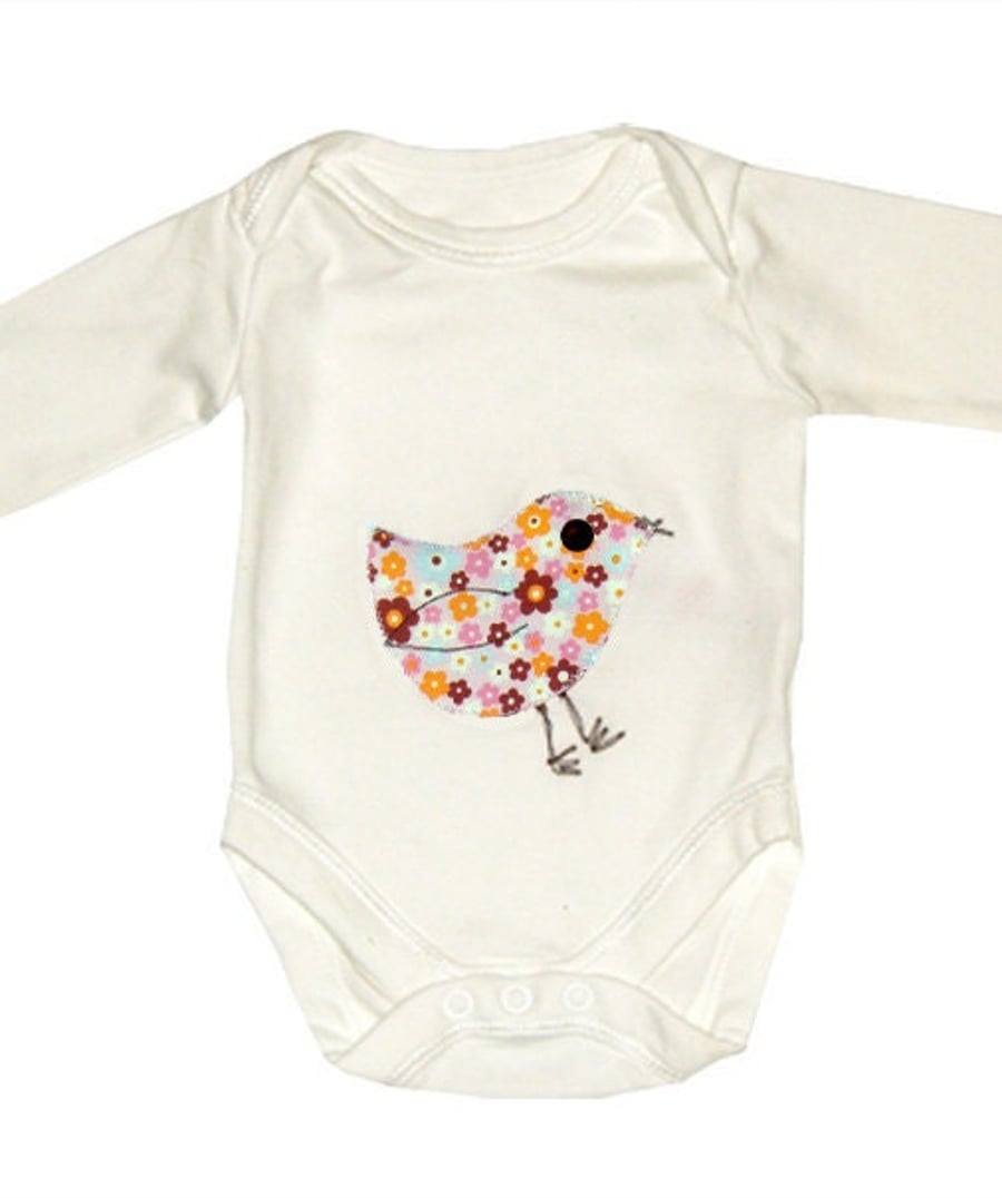Baby Bird Babygrow, Baby Bodysuit, Baby Gift, Baby Clothes