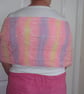 Pink, Lemon and Lavender Hand Knitted Wrap - Image 2