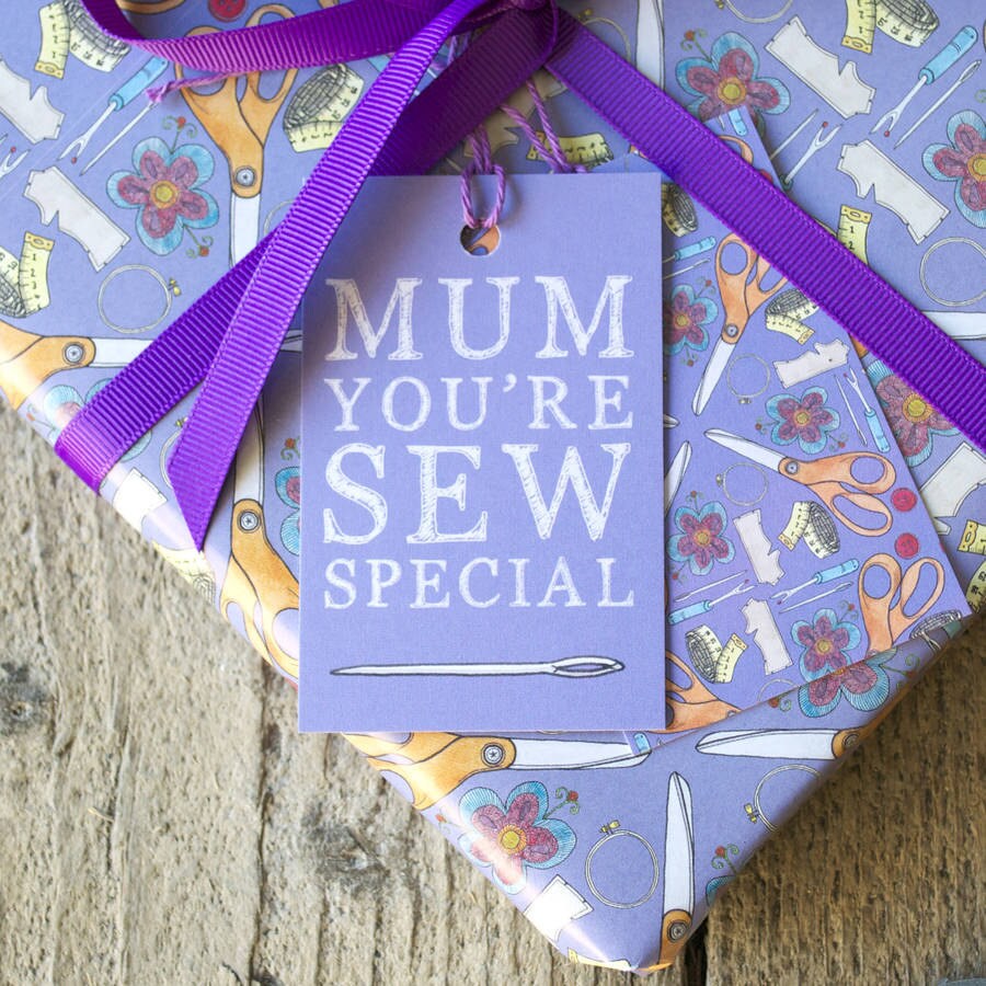 Mum You're Sew Special Sewing Purple Wrapping Paper