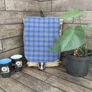 Eco Rucksack -  Handmade from Sustainable Materials - Blue Check