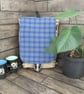 Eco Rucksack -  Handmade from Sustainable Materials - Blue Check - Image 1