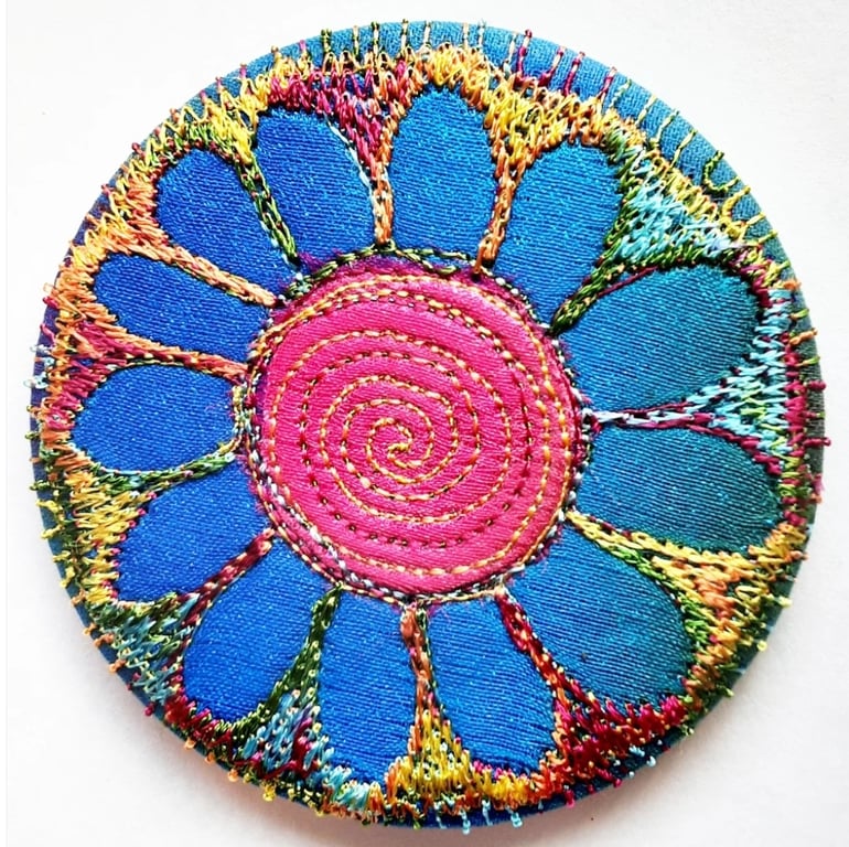 Flower Pocket Mirror 58mm Fabric Pocket Mirror Handbag Accessory