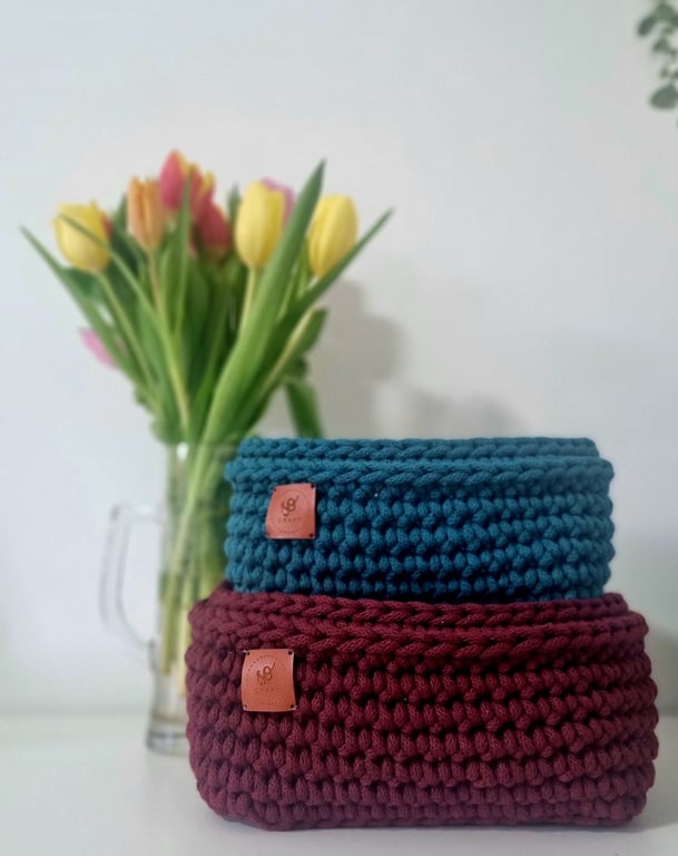 Crochet Basket: Rectangular Storage Organizer
