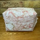 Pink And Gold Quilted Box Shape Washbag