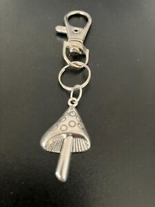 toadstool mushroom keyring bag charm zip puller swivel clip on key chain lanyard