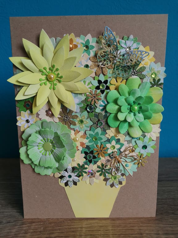 Flower birthday card Floral greeting card 