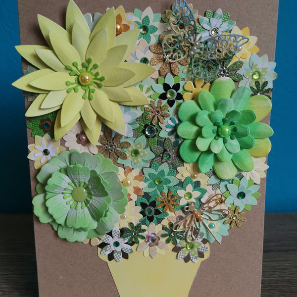 Flower birthday card Floral greeting card 