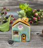 Summer Seconds Soft Green Ceramic Mini House with Chimney - Image 1