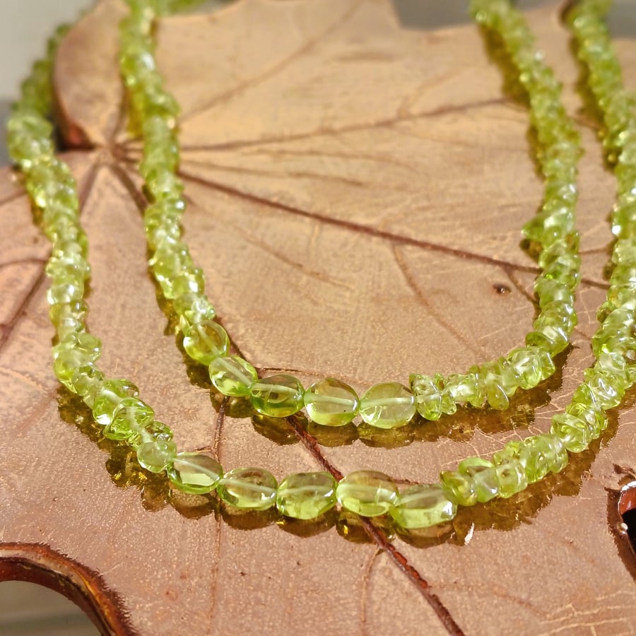 Peridot Two Strand Necklace, August Birthstone Jewellery