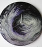 "Silver Mystery" Unique Hand-painted Handcrafted Clock Abstract Wall Art 
