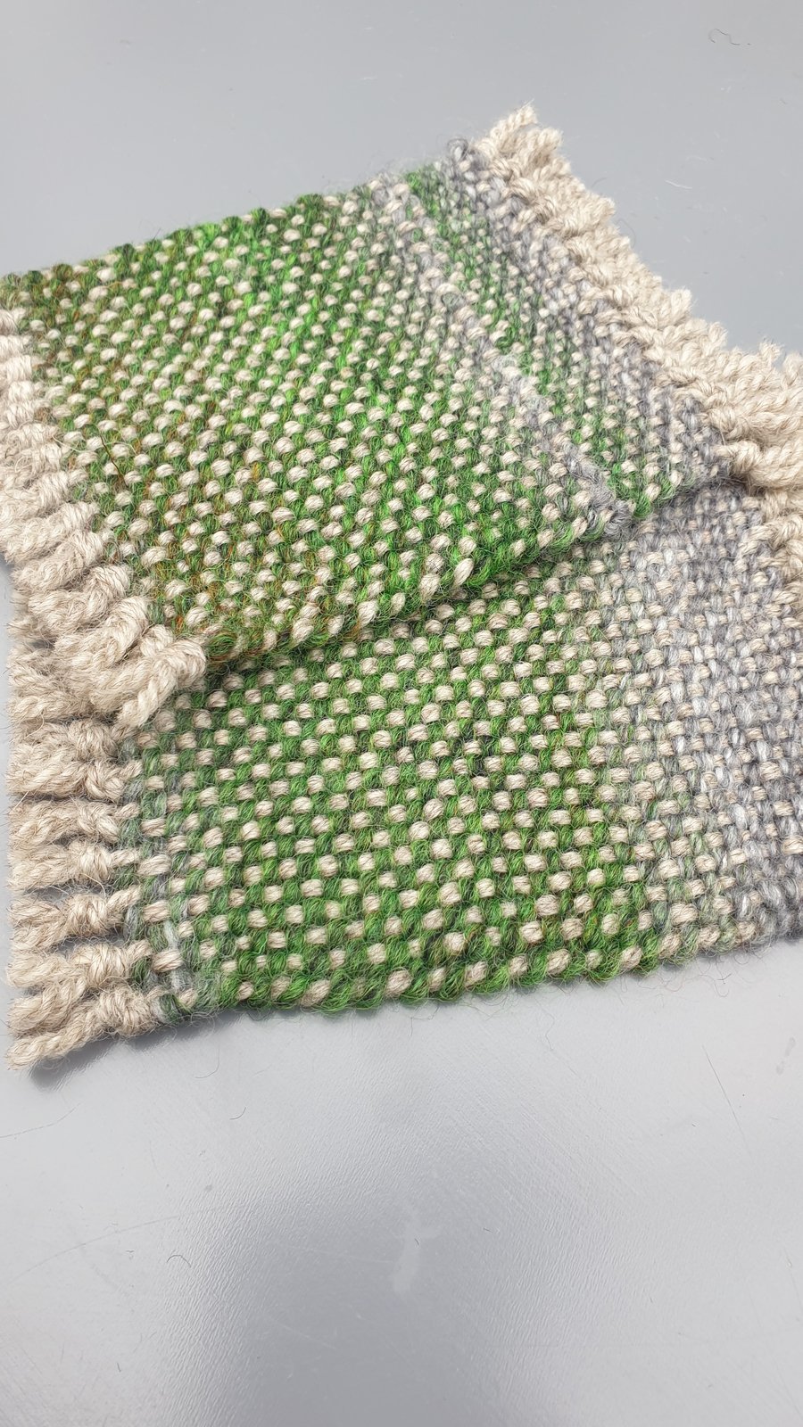 'Horizons'   - a pair of hand woven coasters