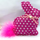 Handmade Easter Decoration Set Pink Polka Dot Bunny Goose 4 Piece Spring Ornamen