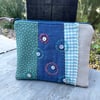 Embroidered patchwork pouch slow stitched one of a kind