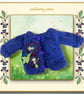 Pure Icelandic Wool Purple Floral Cardigan 
