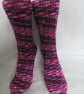 Hand-cranked Knitted Ribbed Wool Socks Size 8 to 9